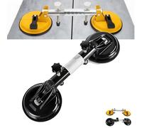 Countertop Alignment Clamps 2025 Upgraded Adjustable Granite, Suction Cup Heavy Duty Aluminum Vacuum Glass Puller, Adjustable Granite Seam Setter, for Granites, Stone, Tile (Black)