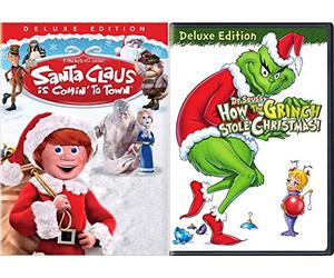 Counting down the days until Christmas Movie Pack Santa Clause is Coming to Town Animated Classic + Dr. Seuss Deluxe How The Grinch Stole Christmas! Original Cartoon DVD 2 Pack Holiday Cheer!