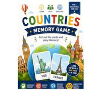 Countries Memory Game for Kids: Fun Learning Game with Cut-Out Cards to Explore the World - Ages 4-8 | Improve Memory, Focus & Recognition Skills