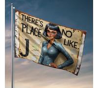 Country Boy Flags Poster vintage avec drapeaux « There 'S No Place Like Home » pour chambre de garçon (30 x 45 cm)