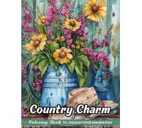 Country Charm: Christmas Coloring Pages with Country Charm for Stress Relief and Relaxation (Coloring Books for Kids & Adults)