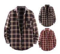 Country Classics Chemise de bûcheron pour homme Coupe régulière Chemise tartan Coupe ample Chemise à carreaux à manches longues pour le travail en plein air Veste d'université tendance avec poche