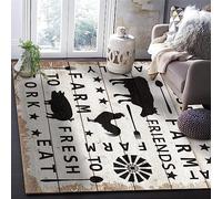 Country Farm Animals Poulet Vache Cochon Enfants Tapis Salon Tapis Antidérapant Paillasson Chambre Décor Tapis 40 X 60 Cm 3D Imprimé Flanelle Tapis - Polyester Doux Au Toucher Facile À Netto -5A2J+L9