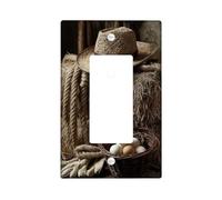 Country Farm Plaque murale en thermoplastique pour interrupteur Motif blé et œufs Style rustique
