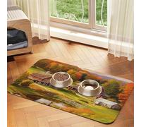 Country Farm Tapis de nourriture pour chien, 30,5 x 45,7 cm, antidérapant, super absorbant, passe au lave-vaisselle, pour nourriture et eau, joli tapis d'alimentation en caoutchouc à séchage rapide