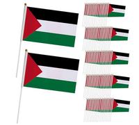 Country Flags Petit drapeau de la Palestine 100 pièces mini drapeaux de pays avec mât en plastique 5, 5 x 8, 3 pouces drapeau la Palestine à main double face sur bâtons décorations résistant à la dé