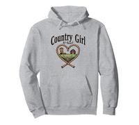 Country Girl at Heart Rustic Farm Cowgirl Sweat à Capuche, Unisexe pour Adultes, Gris Chiné, L