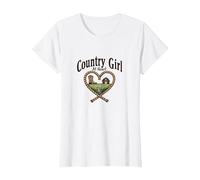Country Girl at Heart Rustic Farm Cowgirl T-Shirt, Femme, Blanc, 3XL