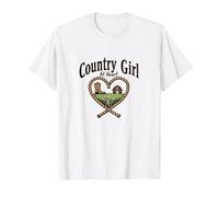 Country Girl at Heart Rustic Farm Cowgirl T-Shirt, Homme, Blanc, XXL