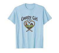 Country Girl at Heart Rustic Farm Cowgirl T-Shirt, Homme, Bleu Céleste, XL