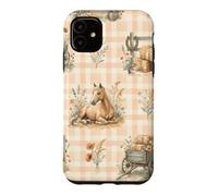 Country Horse Hay Wagon Western Meadow Farm Aquarelle Coque pour iPhone 11