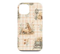 Country Horse Hay Wagon Western Meadow Farm Aquarelle Coque pour iPhone 13
