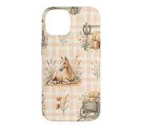 Country Horse Hay Wagon Western Meadow Farm Aquarelle Coque pour iPhone 14