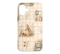 Country Horse Hay Wagon Western Meadow Farm Aquarelle Coque pour iPhone 16 Plus