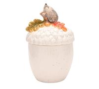 Country Living Bocal de rangement en céramique - Hérisson sur un gland avec feuilles d'automne - Décoration de cuisine et d'intérieur sur le thème de la forêt - Cadeau inspiré de la nature