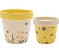 Country Living Ensemble de 2 jardinières - Abeilles WD571 (Taille unique) (Jaune)