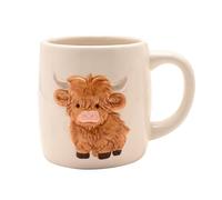 Country Living Highland Cow Tasse en céramique - Tasse à thé, café et chocolat chaud sur le thème des animaux, cadeau pour les amoureux des animaux