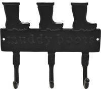 Country Living Tableau noir en fonte avec 3 crochets - Muddy Boots WD574 (Taille unique) (Noir)