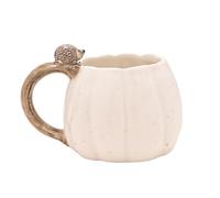 Country Living - Tasse citrouille avec hérisson sur la poignée - Tasse en céramique pour boisson chaude d'automne - Tasse à café et à thé rustique sur le thème de la forêt - Cadeau saisonnier pour
