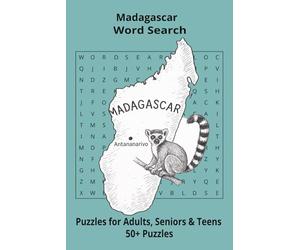 Country Madagascar Word Searches: Puzzle Book (6x9”, 111 pages, 50+ Puzzles,… Gift for ;Travellers, Study, during Vacation, Holiday or Time to Relax