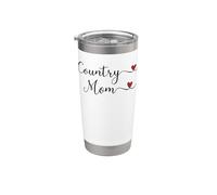 Country Mom Heart Typographie Gobelet isotherme en acier inoxydable double paroi
