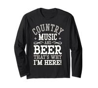 Country Music & Beer Why I'm Here - Vintage Western Cowboy Manche Longue