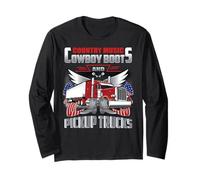 Country Music Cowboy Boots & Pickup Trucks Lovers Trucker Manche Longue