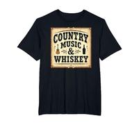 Country Music & Whiskey Vintage Western Homme T-Shirt, Homme Grandes Tailles, Noir, 2X Tall