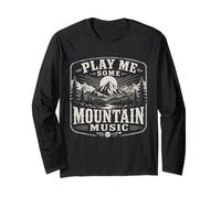 Country Play Me Some Mountain Music Style Western Vintage Manche Longue