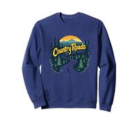 Country Roads Old Row Nostalgie pour Homme Sweatshirt, Unisexe pour Adultes, Bleu Marine, XXL
