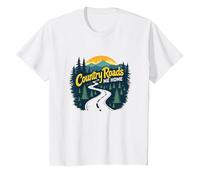 Country Roads Old Row Nostalgie pour Homme T-Shirt, Enfant, Blanc, 2 Ans