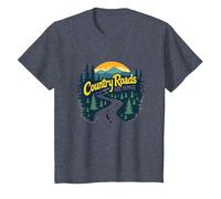Country Roads Old Row Nostalgie pour Homme T-Shirt, Enfant, Bleu Chiné, 2 Ans