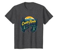 Country Roads Old Row Nostalgie pour Homme T-Shirt, Enfant, Chiné Foncé, 2 Ans