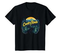 Country Roads Old Row Nostalgie pour Homme T-Shirt, Enfant, Noir, 2 Ans