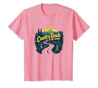 Country Roads Old Row Nostalgie pour Homme T-Shirt, Enfant, Rose, 12 Ans