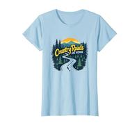 Country Roads Old Row Nostalgie pour Homme T-Shirt, Femme, Bleu Céleste, XXL