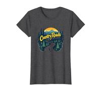 Country Roads Old Row Nostalgie pour Homme T-Shirt, Femme, Chiné Foncé, XS