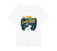 Country Roads Old Row Nostalgie pour Homme T-Shirt, Femme Grandes Tailles, Blanc, 2X