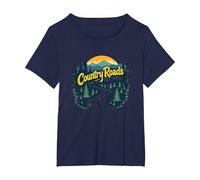 Country Roads Old Row Nostalgie pour Homme T-Shirt, Femme Grandes Tailles, Bleu Marine, 2X
