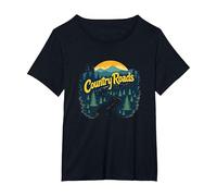 Country Roads Old Row Nostalgie pour Homme T-Shirt, Femme Grandes Tailles, Noir, 2X