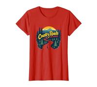 Country Roads Old Row Nostalgie pour Homme T-Shirt, Femme, Rouge, XXL