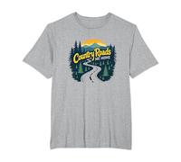 Country Roads Old Row Nostalgie pour Homme T-Shirt, Homme Grandes Tailles, Gris Chiné, 2X Tall