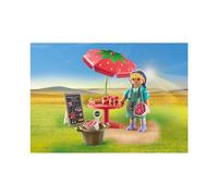 Playmobil Jouet 71445 Vendeuse de confitures – Parasol fraise, Personnage – Dès 4 ans