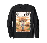 Country West Musicien ou Fan ranchs Chevaux Herbe Bleue Manche Longue