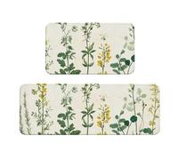 Country Wildflower Lot de 2 tapis de cuisine antidérapants en bois pour la maison et le bureau