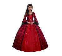 CountryWomen Robe de bal rococo victorienne pour femme du XVIIIe siècle, Rouge-5., Large
