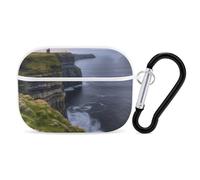 County Clare The Cliffs Coque rigide pour Airpod Pro - Protection complète contre les chutes avec porte-clés - Compatible avec AirPod Pro 2e/1ère génération, LED avant visible, blanc