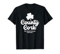 County Cork Irlande The Rebel County Trèfle Blanc T-Shirt