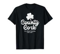 County Cork Irlande The Rebel County Trèfle Blanc Vieilli T-Shirt