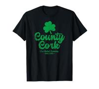 County Cork Irlande The Rebel County Trèfle Vert Vieilli T-Shirt